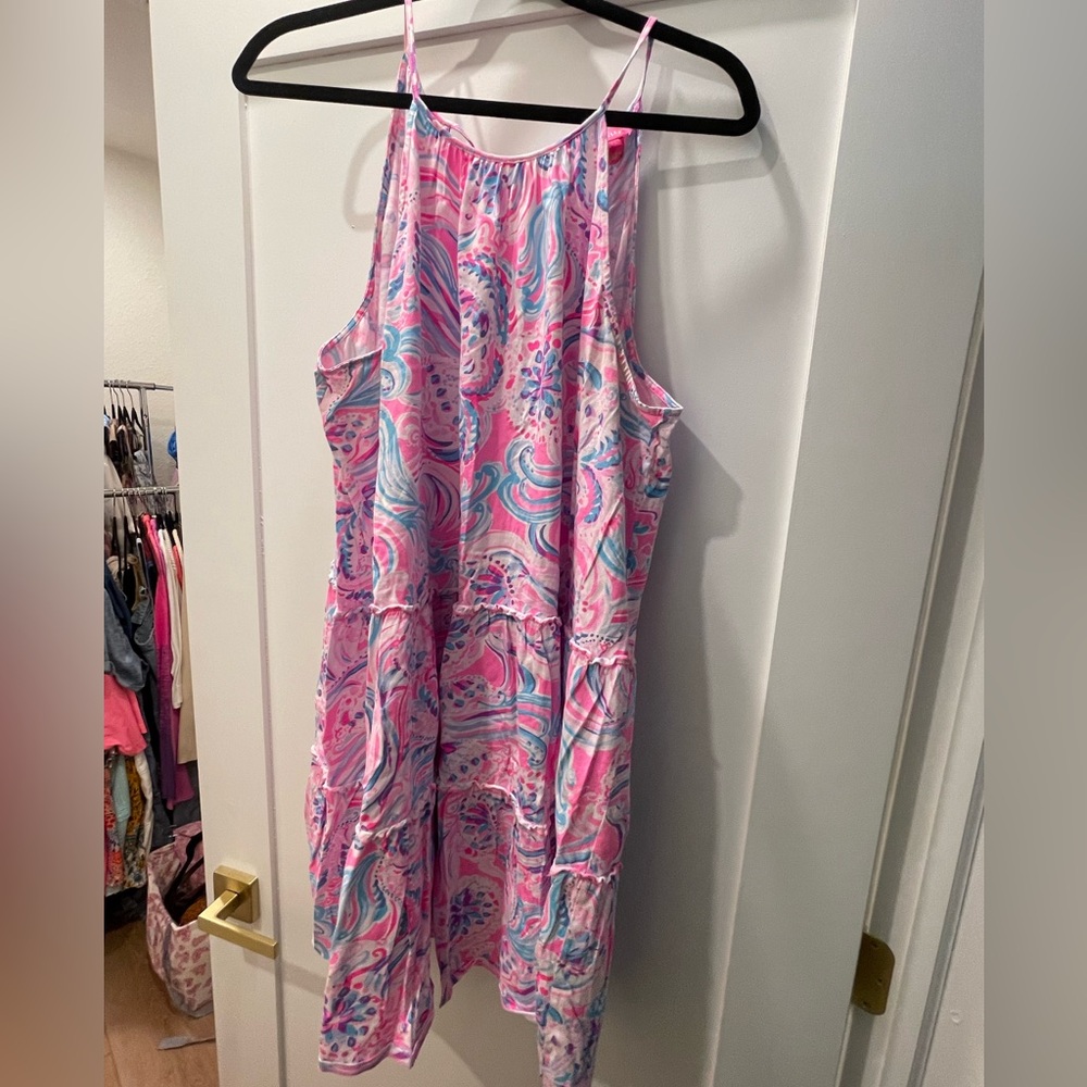 Lilly Pulitzer Pink and Blue Patterned Dress